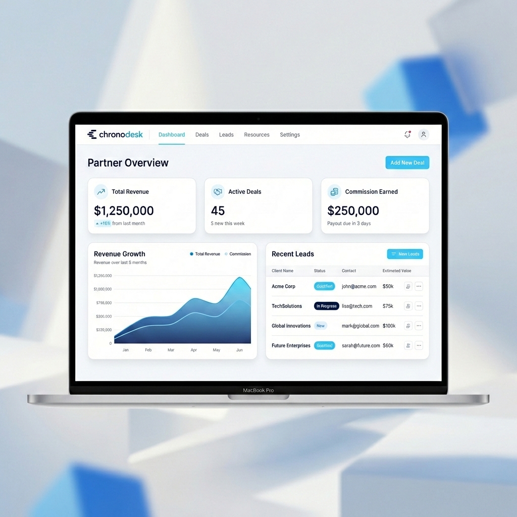 Chronodesk Partner Portal Dashboard